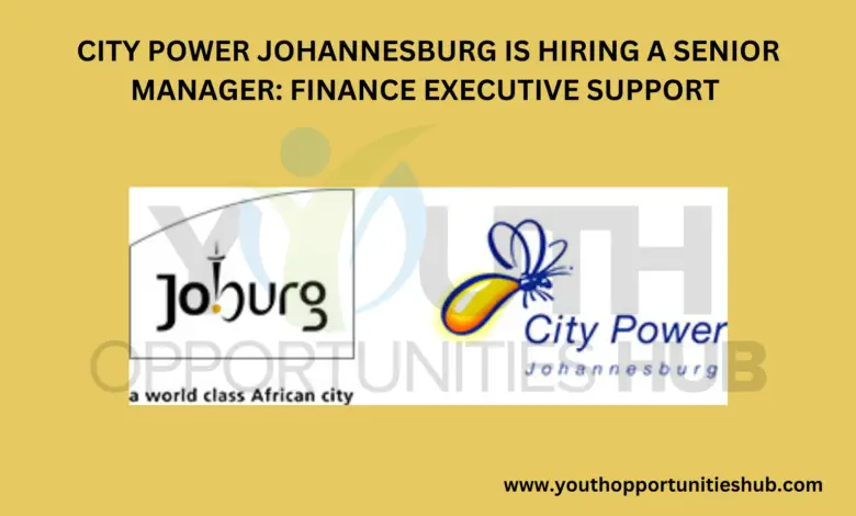 CITY POWER JOHANNESBURG IS HIRING A SENIOR MANAGER: FINANCE EXECUTIVE SUPPORT