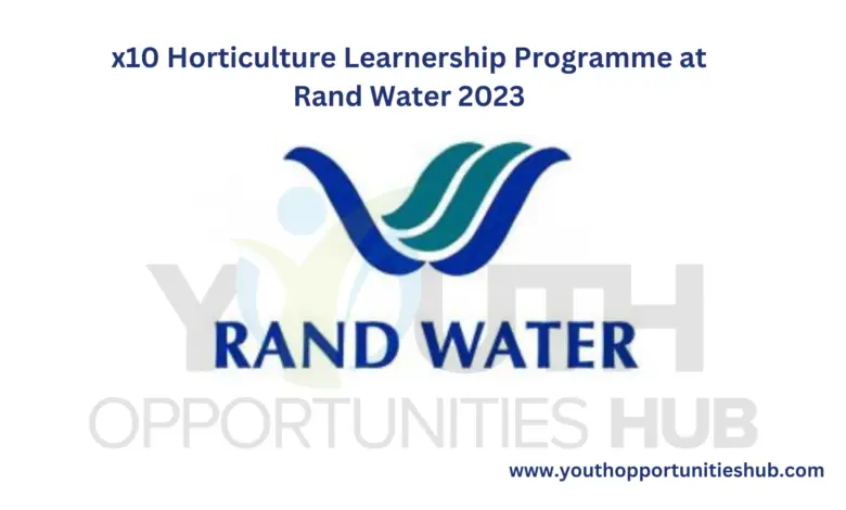 x10 Horticulture Learnership Programme at Rand Water 2023