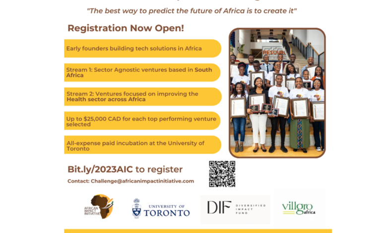 The African Impact Challenge 2023: Top performing teams will receive up to $25,000 in either grant funding