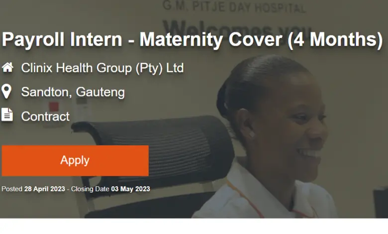 Opportunity for Young South Africans: Payroll Intern - Maternity Cover (4 Months)