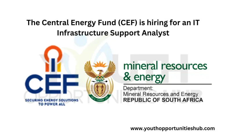 The Central Energy Fund (CEF) is hiring for an IT Infrastructure Support Analyst