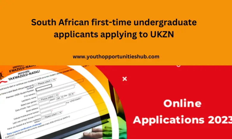 South African first-time undergraduate applicants applying to UKZN