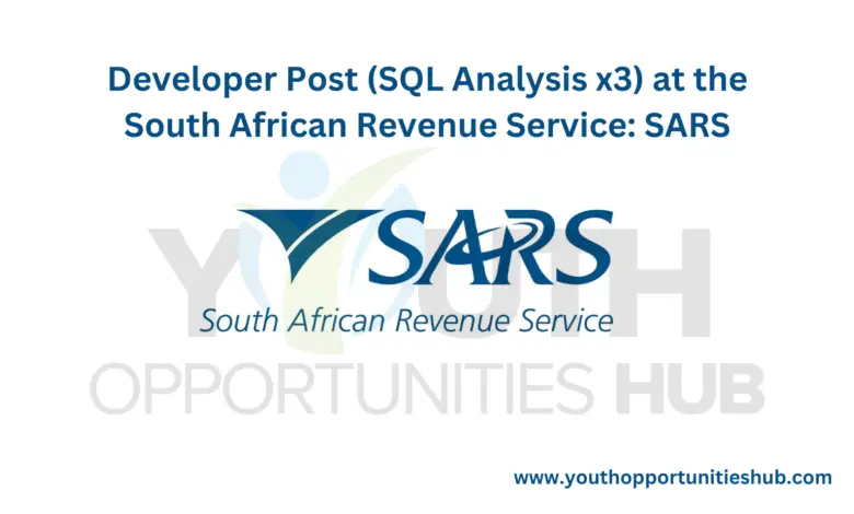 Developer Post (SQL Analysis x3) at the South African Revenue Service: SARS