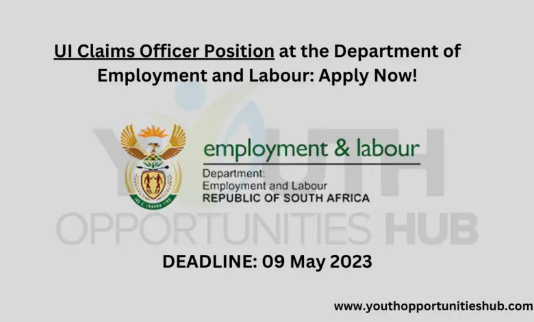 UI Claims Officer Position at the Department of Employment and Labour: Apply Now!