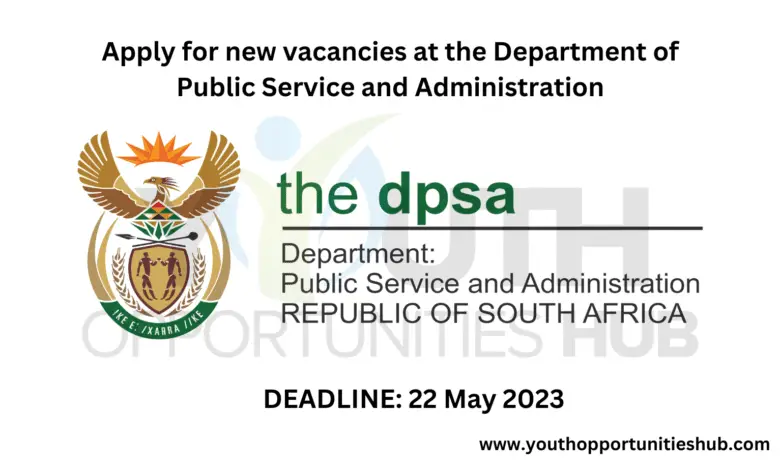 Apply for new vacancies at the Department of Public Service and Administration