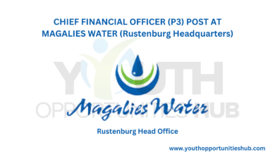 Photo of CHIEF FINANCIAL OFFICER (P3) POST AT MAGALIES WATER (Rustenburg Headquarters)