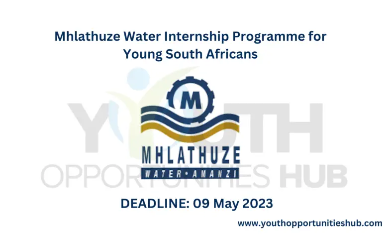 Mhlathuze Water Internship Programme for Young South Africans