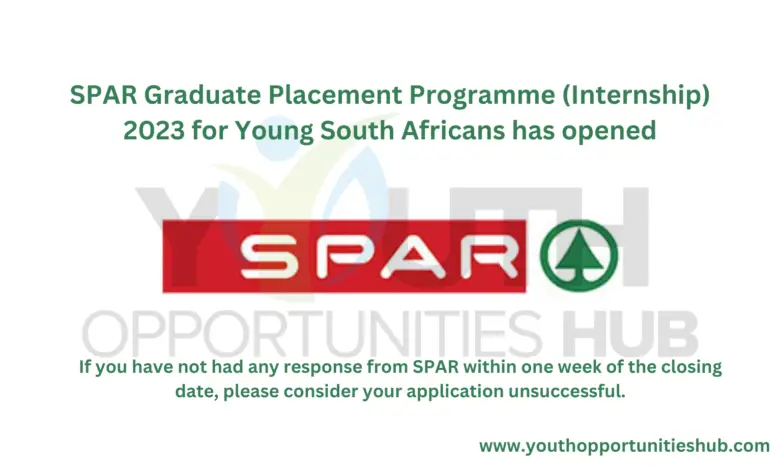 SPAR Graduate Placement Programme (Internship) 2023 for Young South Africans has opened