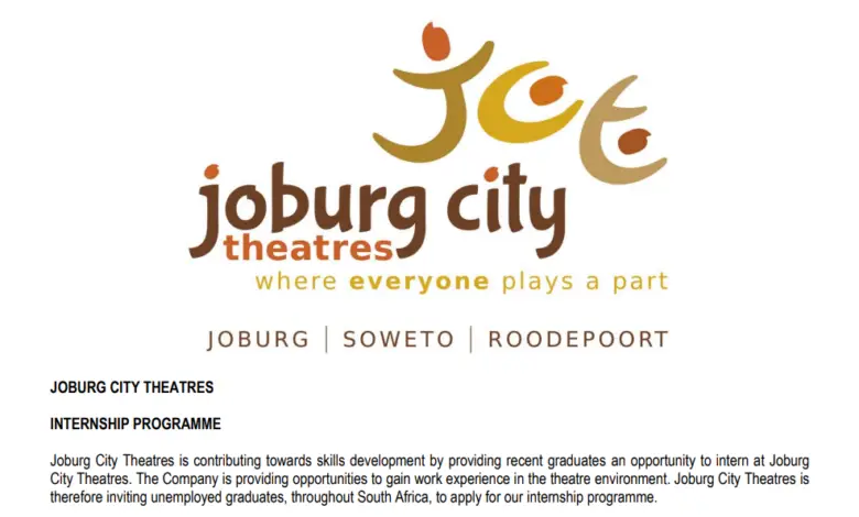 Joburg City Theatres Internship Programme 2023