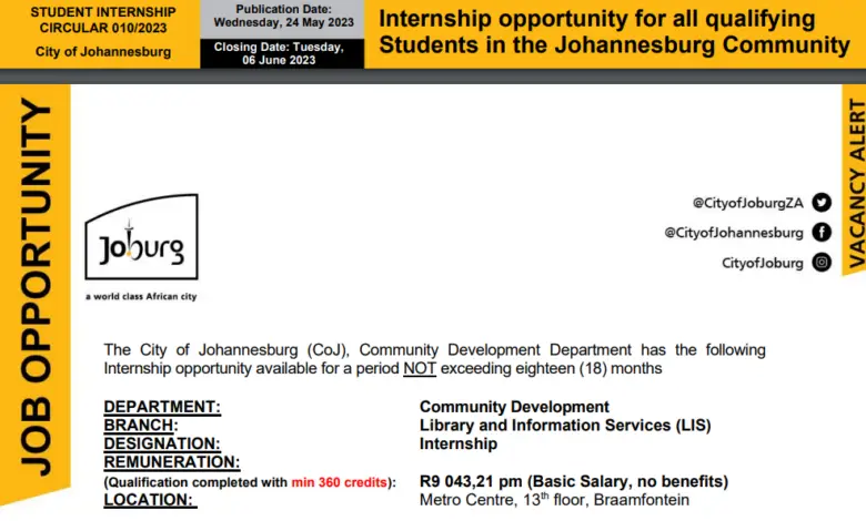 City of Johannesburg Library and Information Services (LIS) Internship