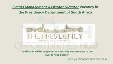 Photo of Events Management Assistant Director Vacancy in the Presidency Department of South Africa