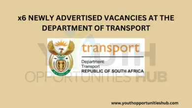 Photo of x6 NEWLY ADVERTISED VACANCIES AT THE DEPARTMENT OF TRANSPORT