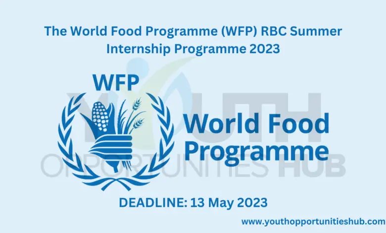 The World Food Programme (WFP) RBC Summer Internship Programme 2023