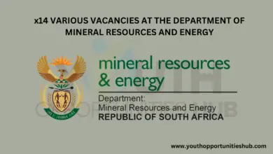 Photo of x14 VARIOUS VACANCIES AT THE DEPARTMENT OF MINERAL RESOURCES AND ENERGY