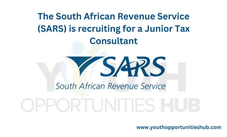 The South African Revenue Service (SARS) is recruiting for a Junior Tax Consultant