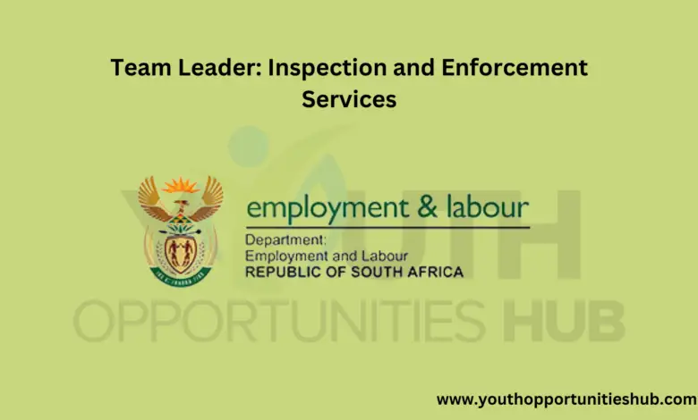 Team Leader: Inspection and Enforcement Services: The Department of Employment and Labour