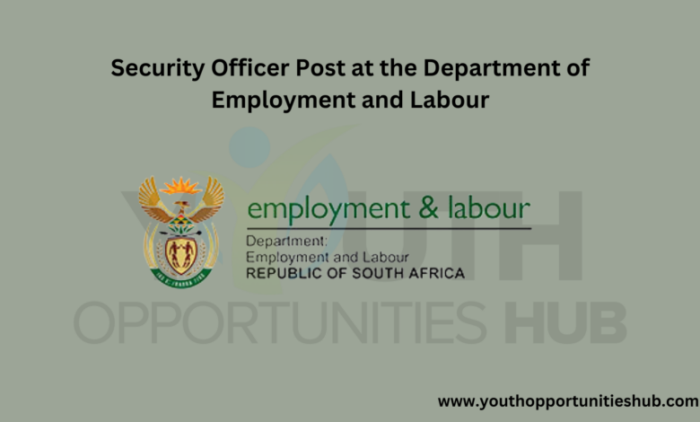 Security Officer Post at the Department of Employment and Labour