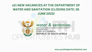Photo of x11 NEW VACANCIES AT THE DEPARTMENT OF WATER AND SANITATION (CLOSING DATE: 26 JUNE 2023)