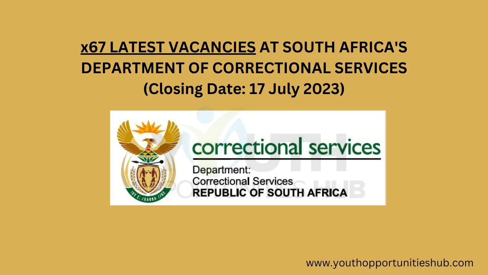 x67 LATEST VACANCIES AT SOUTH AFRICA'S DEPARTMENT OF CORRECTIONAL ...