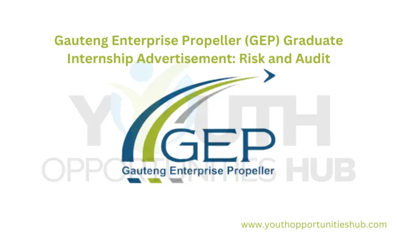 Gauteng Enterprise Propeller (GEP) Graduate Internship Advertisement: Risk and Audit