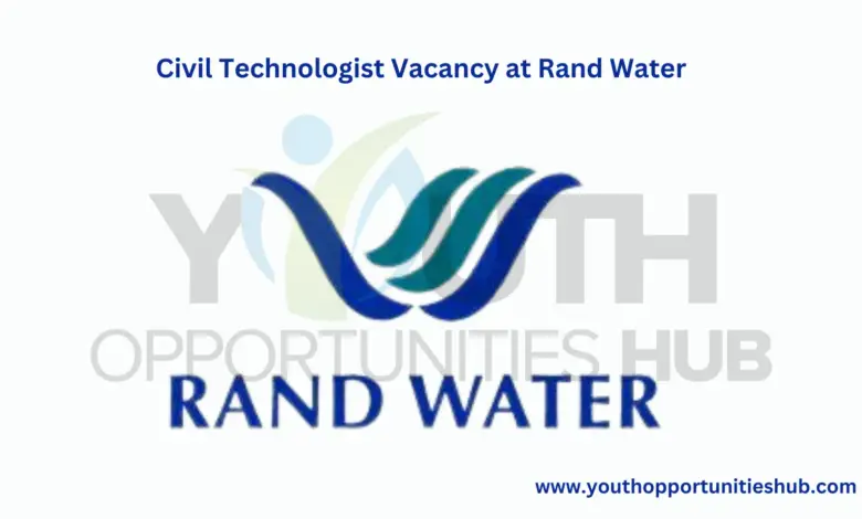 Civil Technologist Vacancy at Rand Water