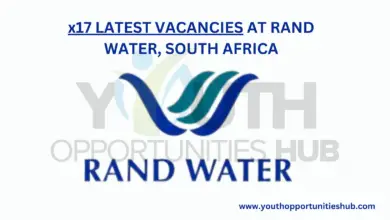 x17 LATEST VACANCIES AT RAND WATER, SOUTH AFRICA