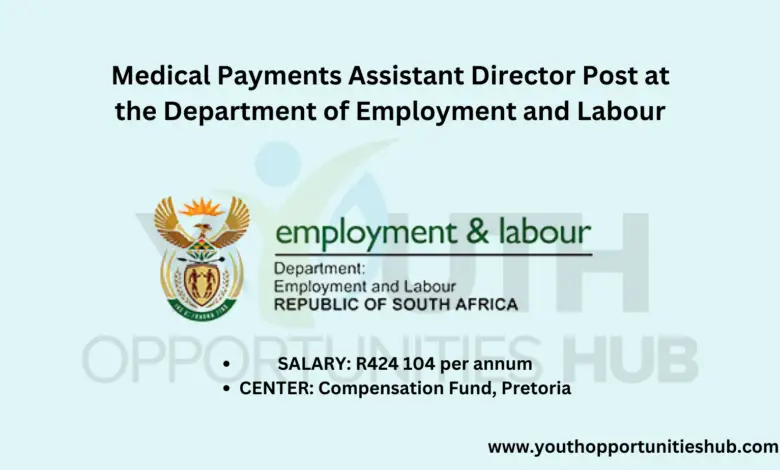 Medical Payments Assistant Director Post at the Department of Employment and Labour
