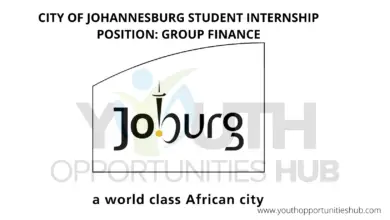 CITY OF JOHANNESBURG STUDENT INTERNSHIP POSITION: GROUP FINANCE