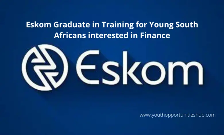 Eskom Graduate in Training for Young South Africans interested in Finance