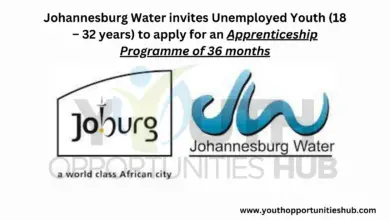 Photo of Johannesburg Water invites Unemployed Youth (18 – 32 years) to apply for an Apprenticeship Programme of 36 months
