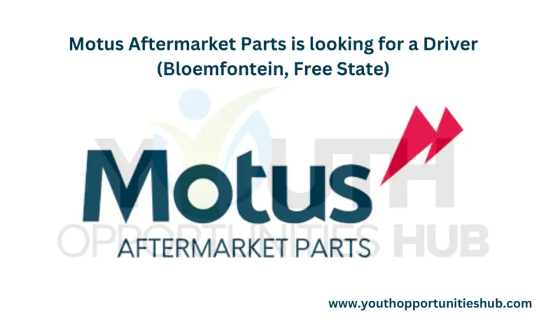 Motus Aftermarket Parts is looking for a Driver (Bloemfontein, Free State)