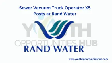 Sewer Vacuum Truck Operator X5 Posts at Rand Water