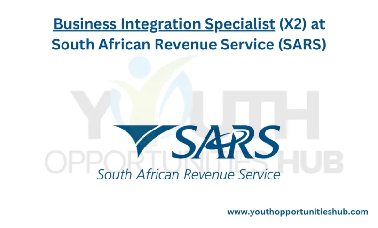 Business Integration Specialist (X2) at South African Revenue Service (SARS)