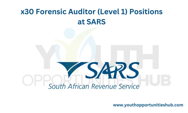 x30 Forensic Auditor (Level 1) Positions at SARS