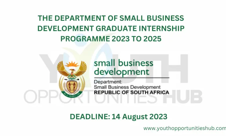 THE DEPARTMENT OF SMALL BUSINESS DEVELOPMENT GRADUATE INTERNSHIP PROGRAMME 2023 TO 2025