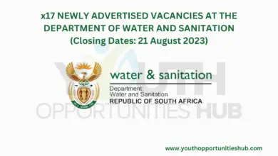 Photo of x17 NEWLY ADVERTISED VACANCIES AT THE DEPARTMENT OF WATER AND SANITATION (Closing Dates: 21 August 2023)