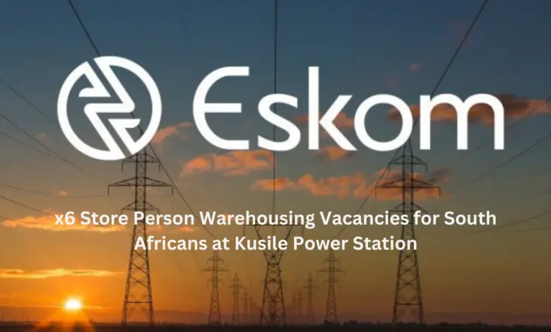 x6 Store Person Warehousing Vacancies for South Africans at Kusile Power Station