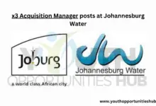 Photo of x3 ACQUISITION MANAGER POSTS AT JOHANNESBURG WATER