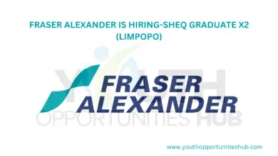 Photo of FRASER ALEXANDER IS HIRING-SHEQ GRADUATE X2 (LIMPOPO)