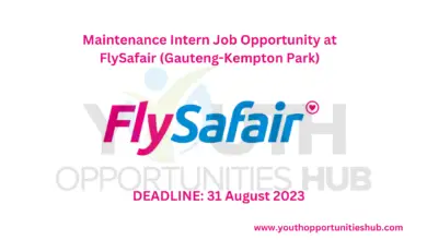 Maintenance Intern Job Opportunity at FlySafair (Gauteng-Kempton Park)