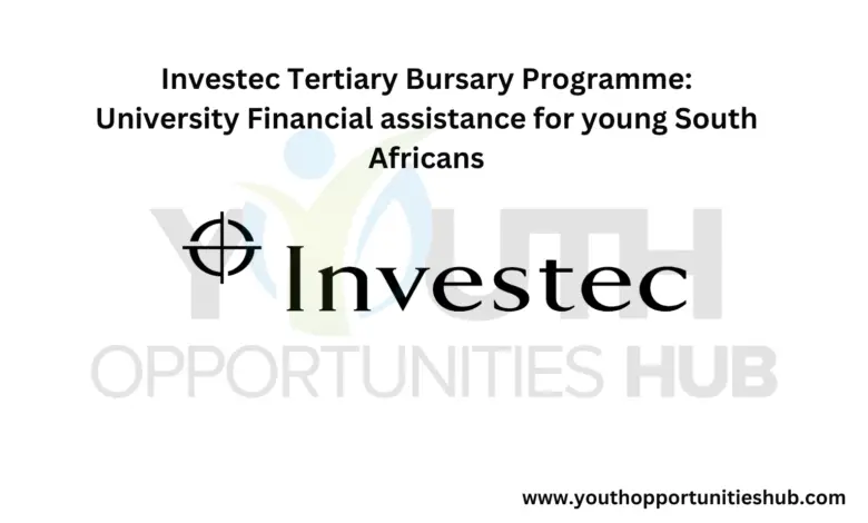 Investec Tertiary Bursary Programme: University Financial assistance for young South Africans
