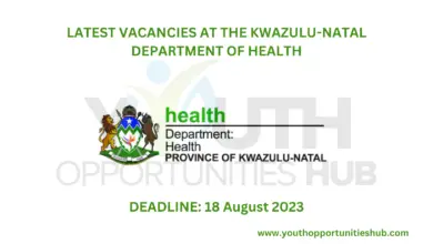 LATEST VACANCIES AT THE KWAZULU-NATAL DEPARTMENT OF HEALTH