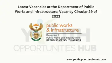 Photo of Latest Vacancies at the Department of Public Works and Infrastructure: Vacancy Circular 29 of 2023