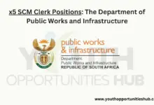 Photo of x5 SCM Clerk Positions: The Department of Public Works and Infrastructure