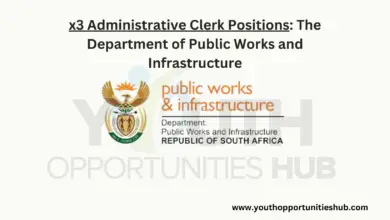 Photo of x3 Administrative Clerk Positions: The Department of Public Works and Infrastructure