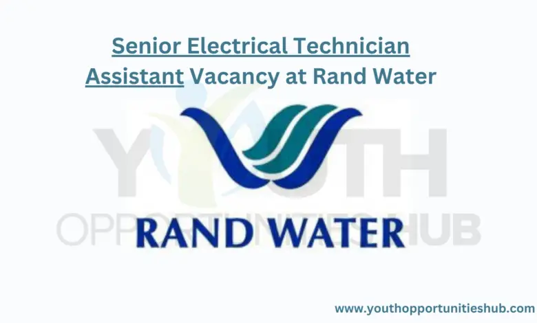 Senior Electrical Technician Assistant Vacancy at Rand Water