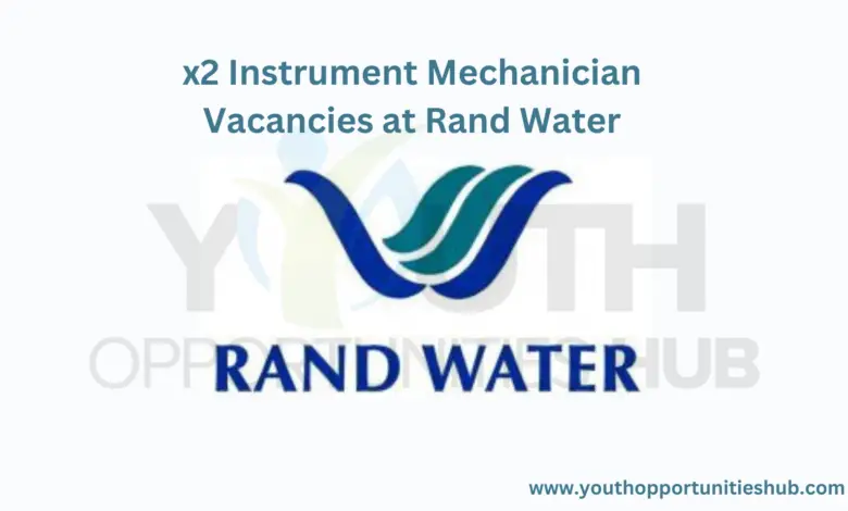 x2 Instrument Mechanician Vacancies at Rand Water