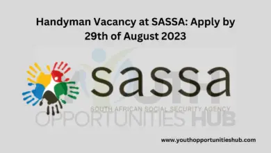 Photo of Handyman Vacancy at SASSA: Apply by 29th of August 2023