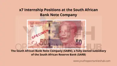 Photo of x7 Internship Positions at the South African Bank Note Company