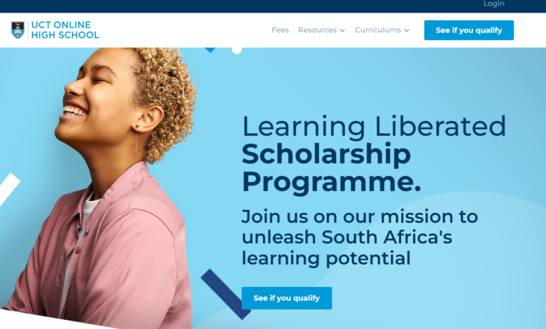 UCT Online High School Learning Liberated Scholarship Programme for bright young South Africans: Grade 8-11